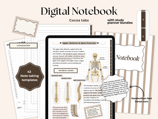 Student Digital Notebook - Cocoa Tabs