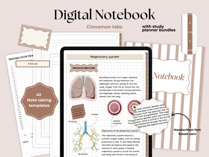 Student Digital Notebook - Cinnamon Tabs