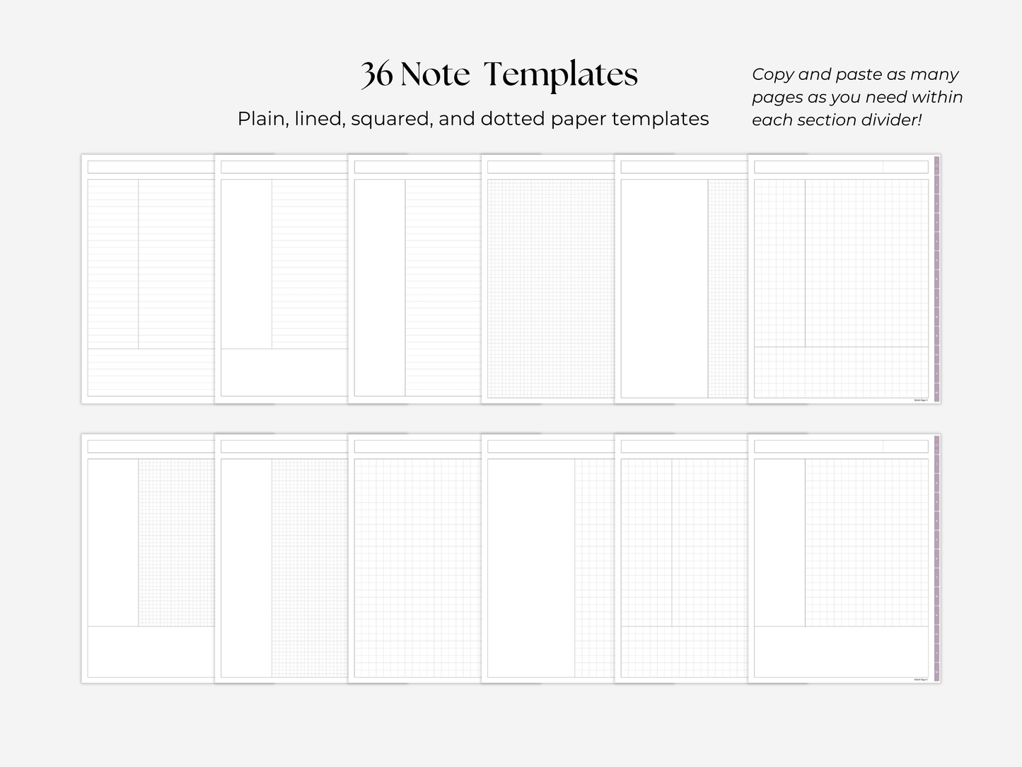 Student Digital Notebook - Plum Tabs