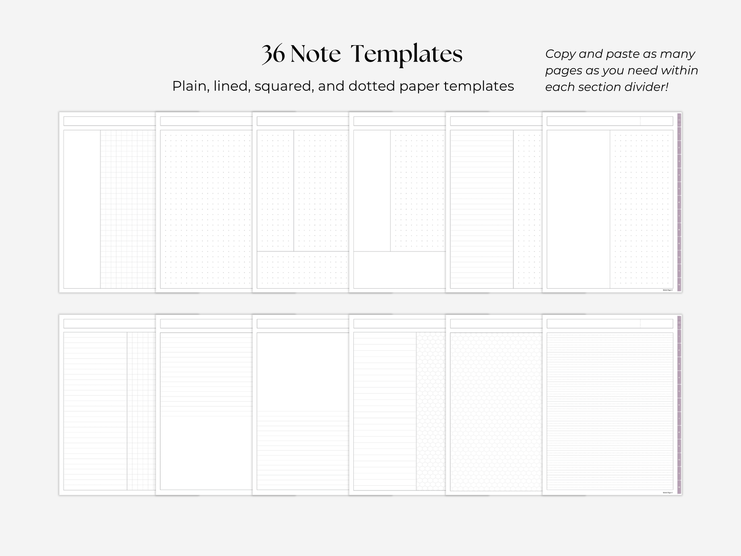 Student Digital Notebook - Plum Tabs