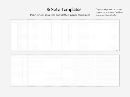 Student Digital Notebook - Plum Tabs