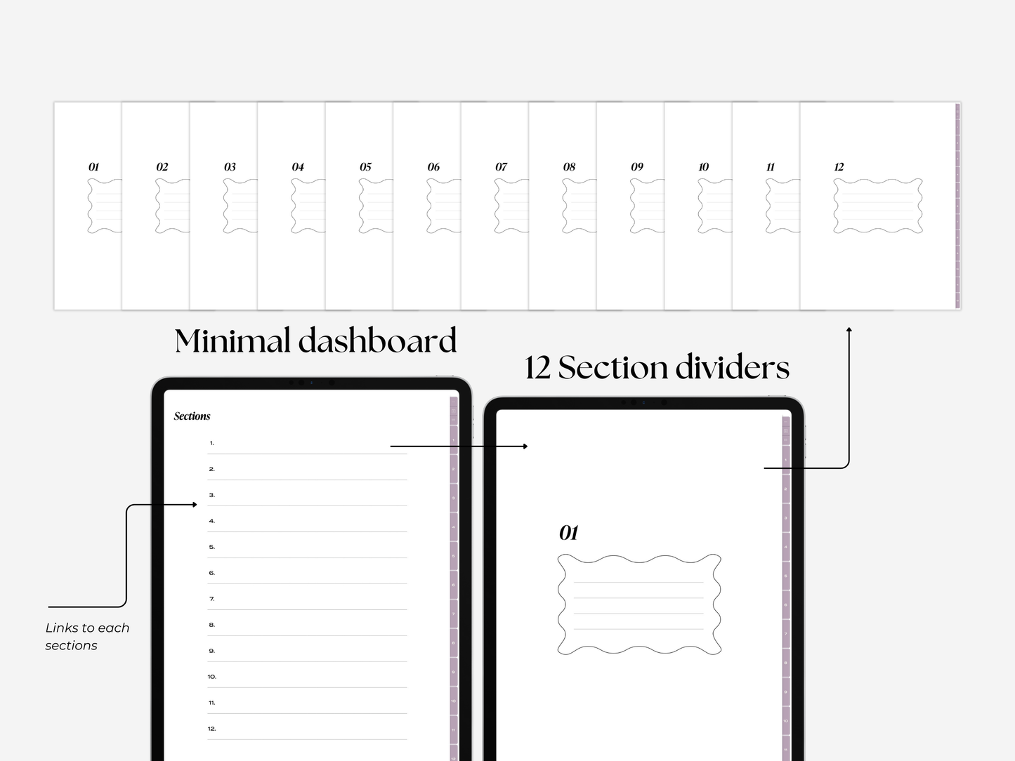 Student Digital Notebook - Plum Tabs