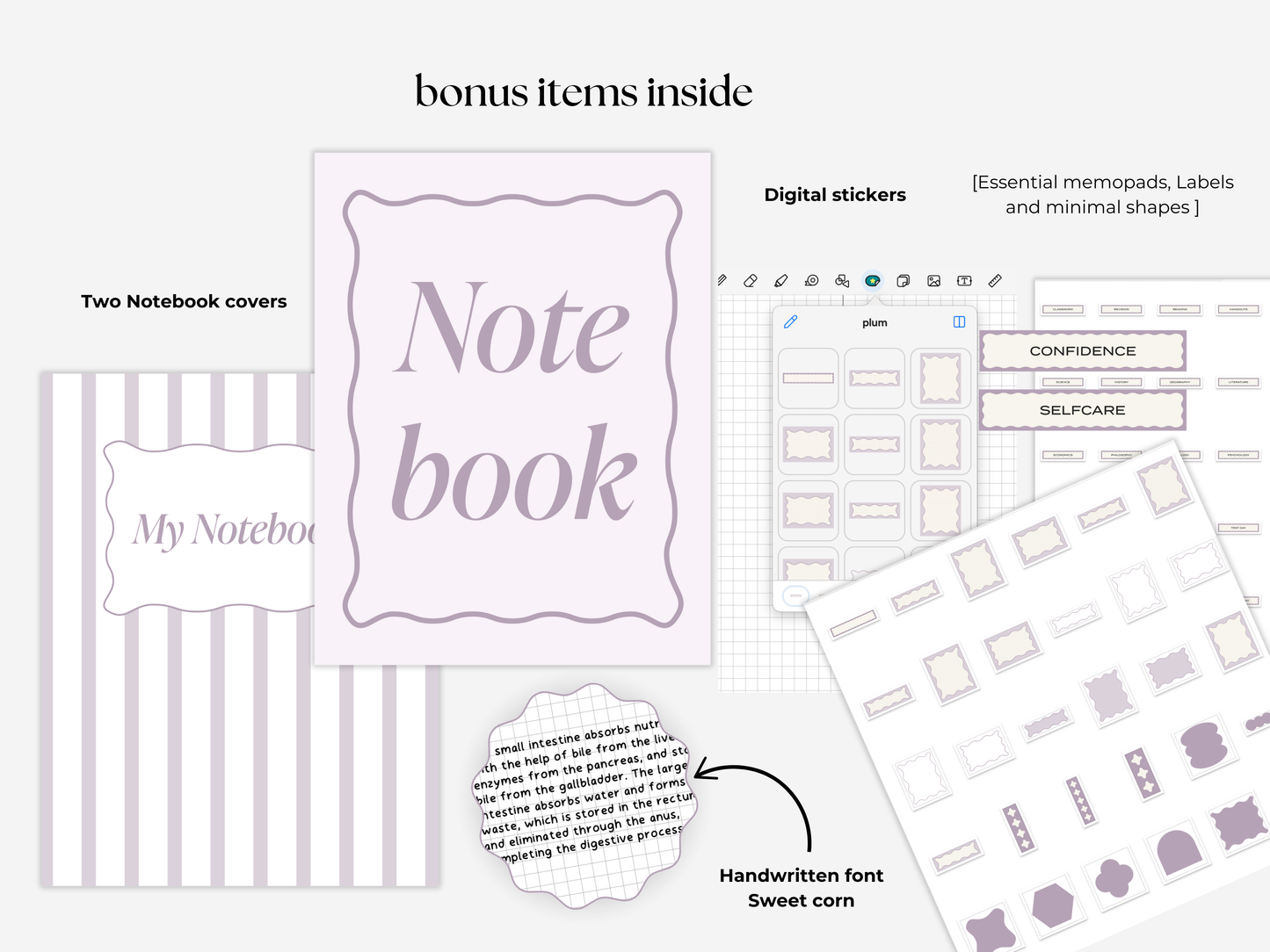 Student Digital Notebook - Plum Tabs