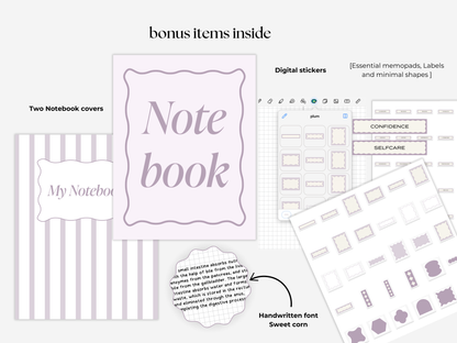 Student Digital Notebook - Plum Tabs