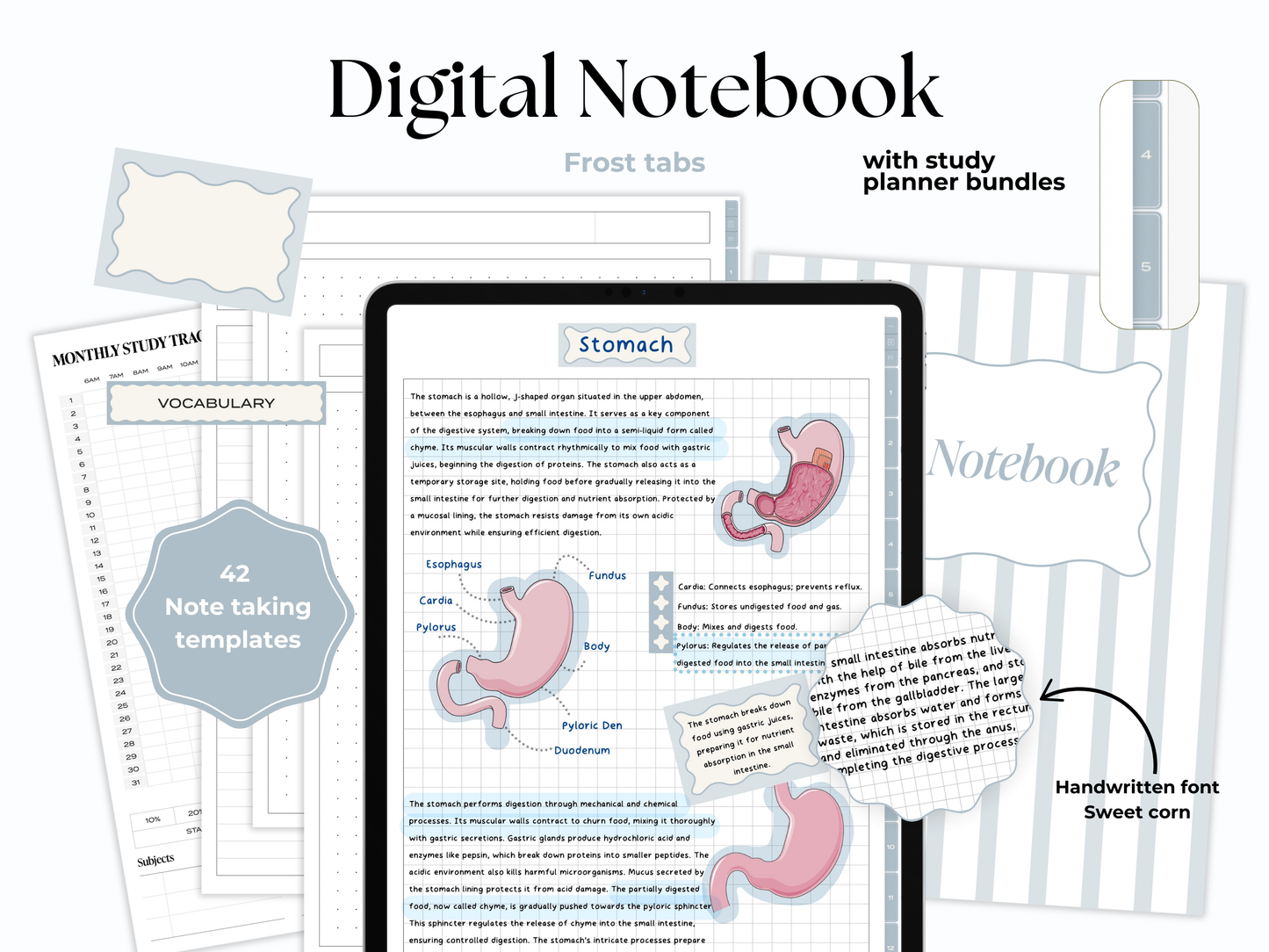 Student Digital Notebook - Frost Tabs