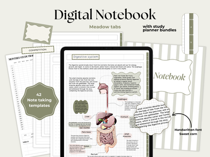 Student Digital Notebook - Meadow Tabs