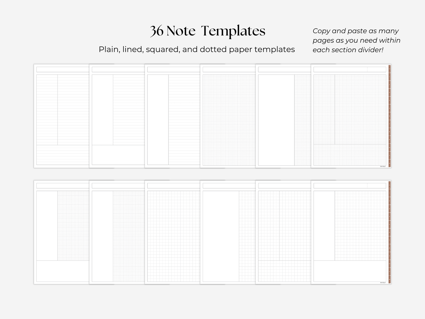 Student Digital Notebook - Cinnamon Tabs