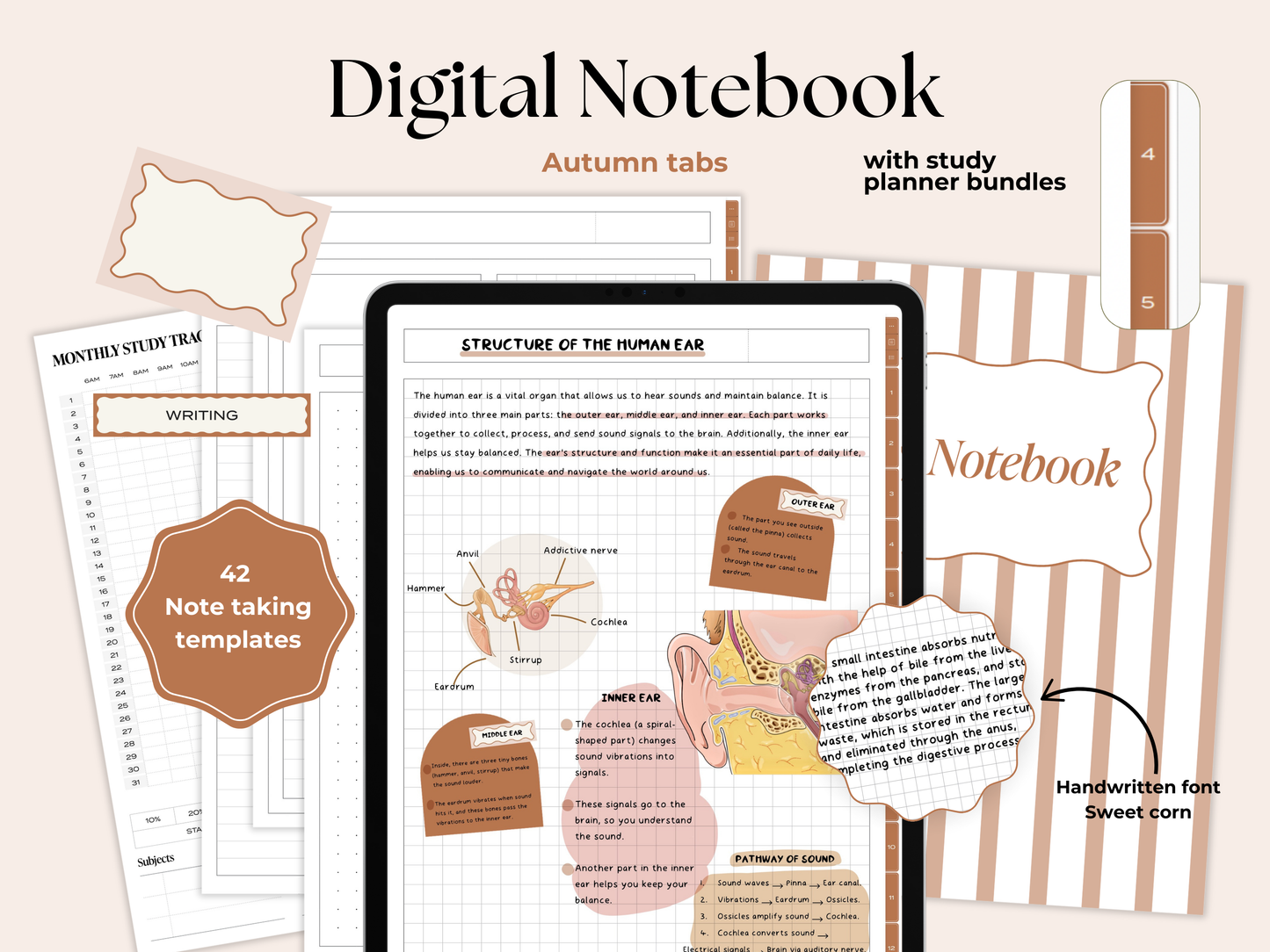 Student Digital Notebook - Autumn Tabs