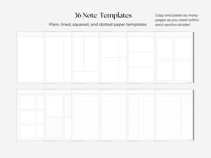 Student Digital Notebook - Meadow Tabs