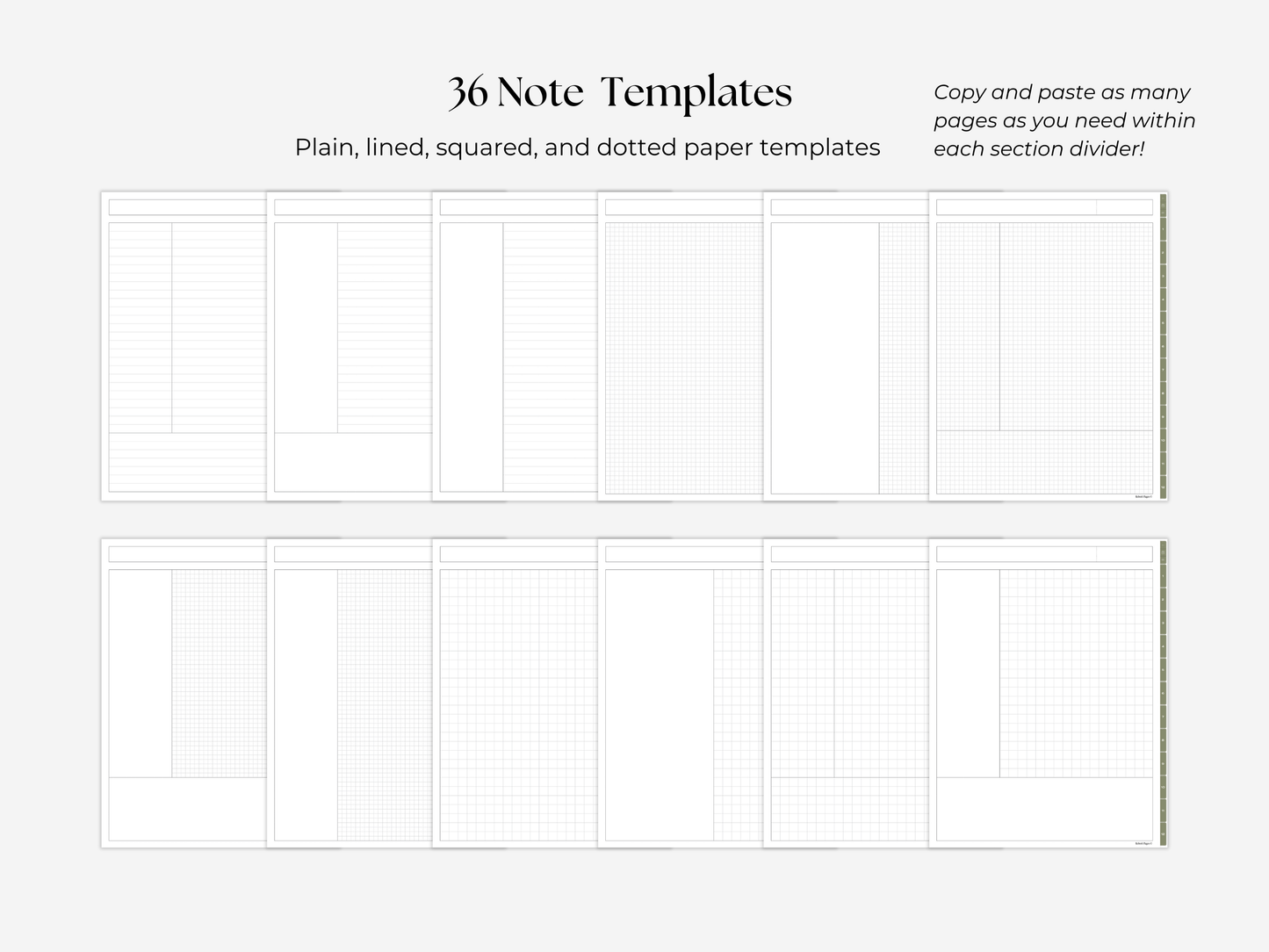 Student Digital Notebook - Meadow Tabs