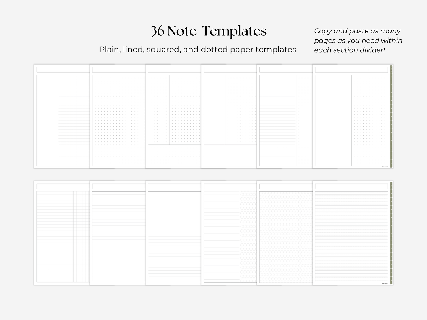 Student Digital Notebook - Meadow Tabs