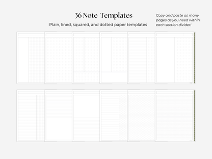 Student Digital Notebook - Meadow Tabs