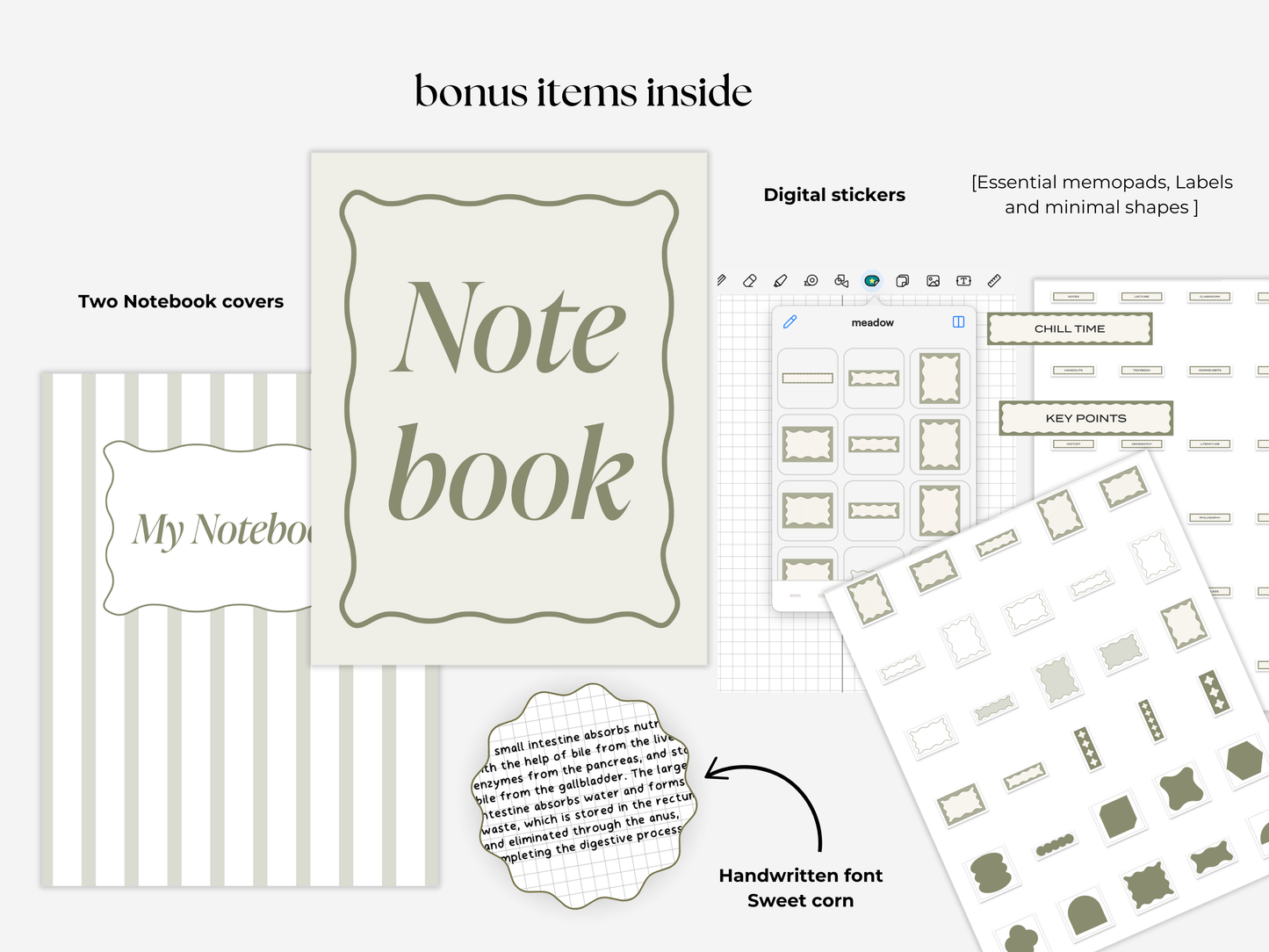 Student Digital Notebook - Meadow Tabs