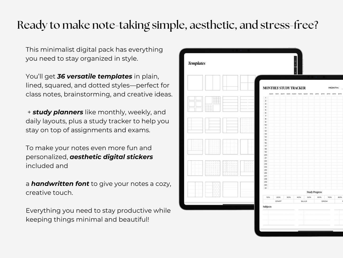 Student Digital Notebook - Charcoal Tabs