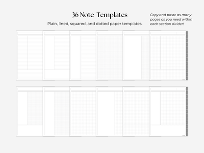 Student Digital Notebook - Charcoal Tabs