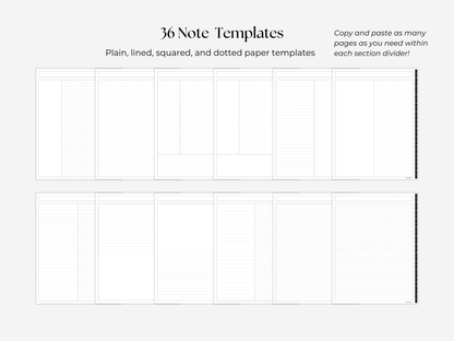 Student Digital Notebook - Charcoal Tabs